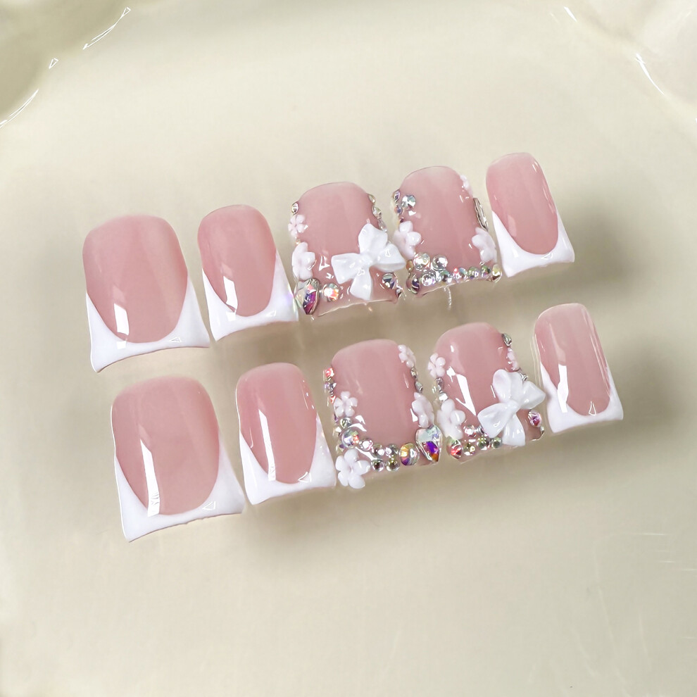Roc-Electron Pink (M) Duck French Tip Press-On Nails