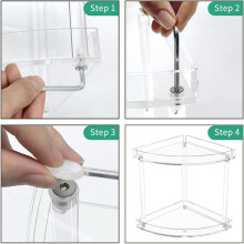 2 Lagen Acryl Badkamer Toonbankorganizer, Doorzichtige Badkamer Aanrecht Hoekorganizer, Hoekopslagplank Ijdelheidsbakken