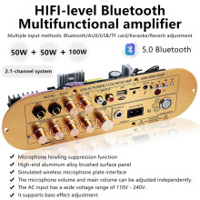 D900 5.0 Amplifier Board 50W+50W+100W 2.1 Channel HiFi Subwoofer Audio AMP for Car Home Karaoke Speaker-EU