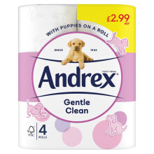 Andrex Gentle Clean Toilet Rolls 1Kg (Pack of 6)