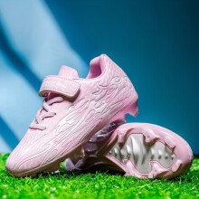 (Rosa, 31) Neue Unisex Wettkampf- Trainingsschuhe für Kinder Jugendliche, Professionelle Langstollen-Fußballschuhe, Leicht Langlebig