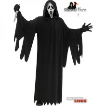 Disfraz de túnica con capucha del 25 aniversario de Scream Ghost Face para adulto: conjunto completo con máscara, guantes, cinturón y cuchillo