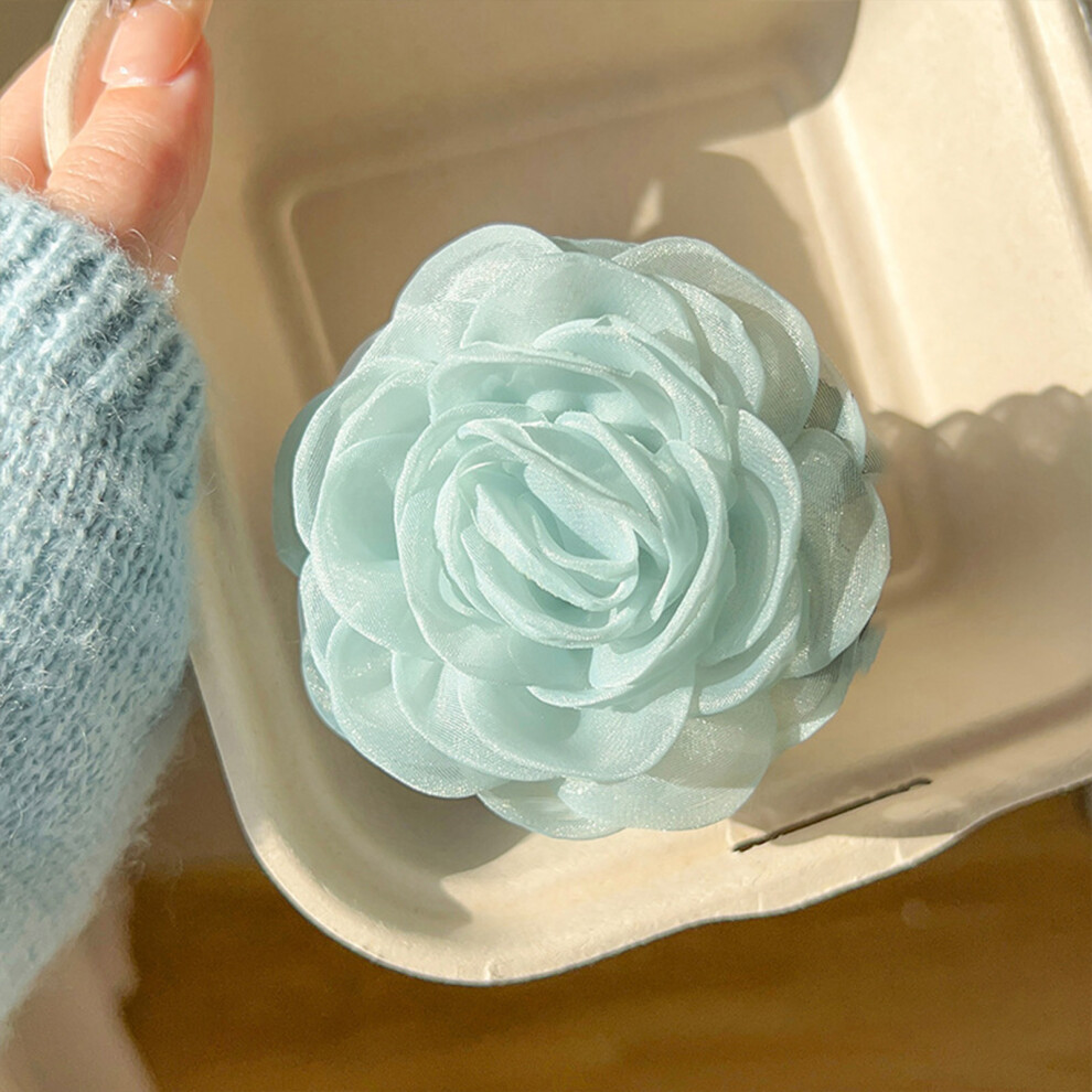 Bright-Home (1) Large Flower Hair Claw Clip With Mesh Flower Decor Large Hair Clips For Thick Hair Women Girls
