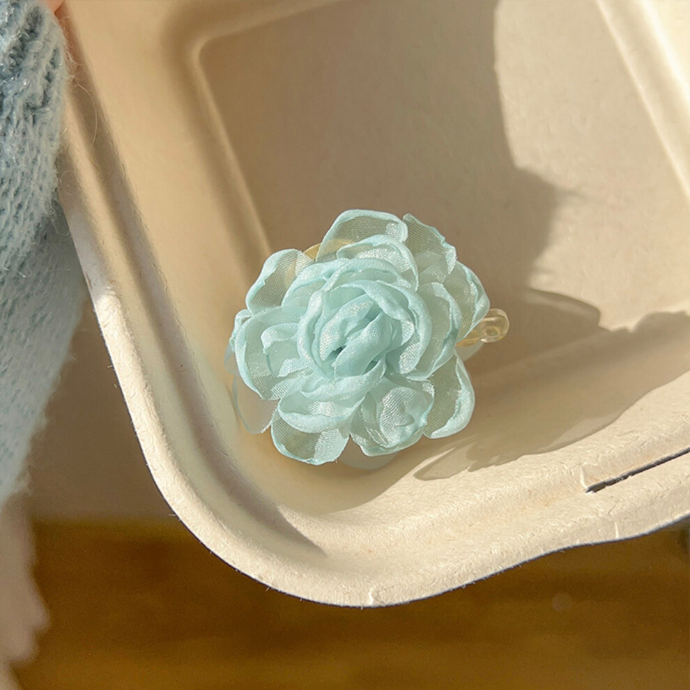 Bright-Home (6) Large Flower Hair Claw Clip With Mesh Flower Decor Large Hair Clips For Thick Hair Women Girls