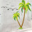 3X Coconut  Tree Sticker Tropical Beach Wall Decal Living Room Backdrop Sticker 6