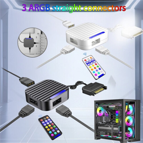 ARGB Controller for CPU Case Fan and LED Light Radiator with Remote Control A 1