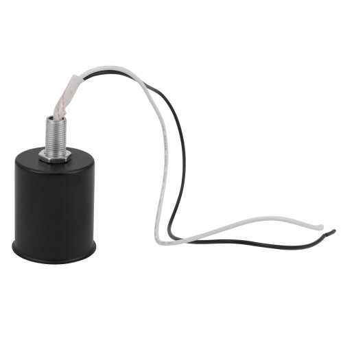 4X E27 Ceramic Screw Base Round LED Light Bulb Lamp Socket Holder Adapter Metal Lamp Holder with Wire Black 1