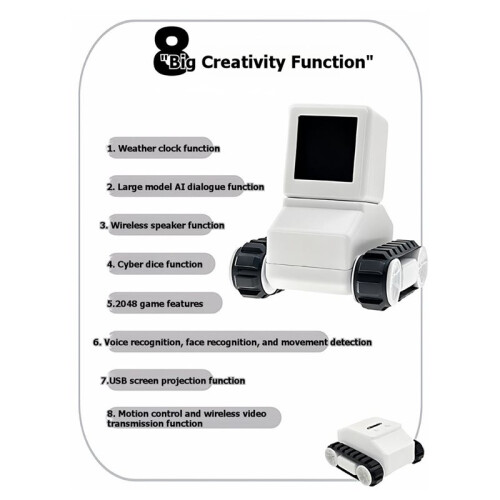 Esp-Sparkbot Desktop Pet Robot with Esp32 Electronic Multiple Functions  Pet Robots Cute Accessories with Camera
