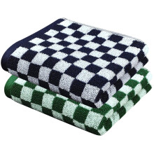 2 Pack 100% Cotton Bath and Hand Towels Dark Blue and Green for Bathroom