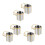 6Pcs Stainless Steel Wall Mount Ashtrays Silver Cigarette Butt Holders 8
