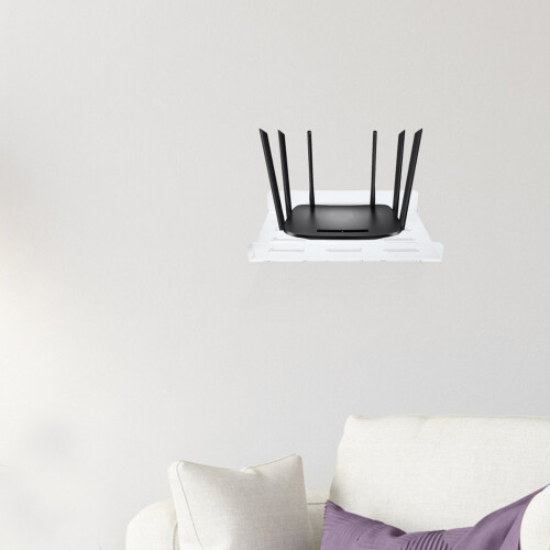 1 Set Router Organizer Simple Storage Rack Wall Mounted Storage Holder 2