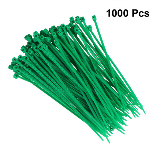 1000Pcs Self-Locking Nylon Cable Ties Green Durable Wire Tie Wraps 2