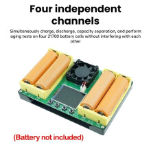 Testeur de Capacité de Batterie 21700, Écran 1,77 Pouce, 4 Canaux de Charge/Décharge, Testeur de Batterie Intégré, Résistance Interne