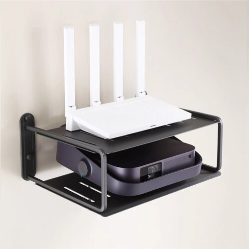 Floating AV Shelves Projector Wall Mount DVD Shelf 2 Layer Bracket Under TV for Cable Boxes/Games Console/DVR/TV 1