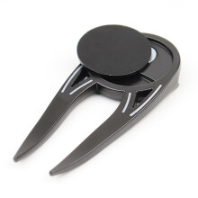 Dual Golf Divot Tool & Bottle Opener - Black Metal
