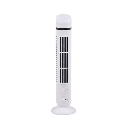 2X Portable Air Cooler Fan,Streamlined Tower Fan with LED,Powerful Wind, Bladeless Design, USB Interface White 1
