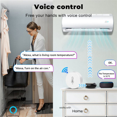 2X Zigbee Temperature and Humidity Sensor  Temperature Humidity Detector with for EWelink App Control 2