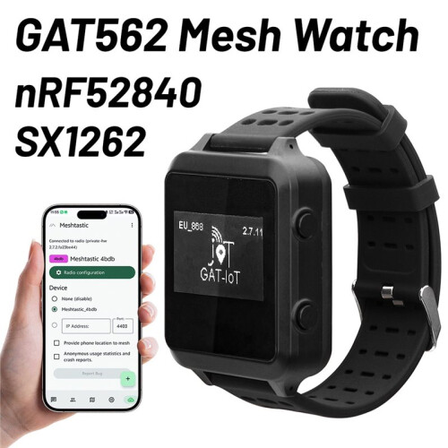 GAT562 Mesh LoRa Watch Node NRF52840 SX1262 Module Development Board Support  for Meshcore LoRawan 915mHz 2