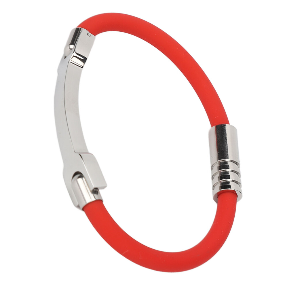 Red Static Proof Balance Wrist Bracelet Waterproof Silicone Energy For Sports