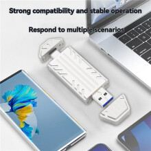 2X M.2 NVME SSD-Gehäuse Externes Gehäuse USB 3.2 Gen2 10 Gbps Typ-A + Typ-C M2 NVME Adapterbox Unterstützt 2230 M.2 NVME SSD