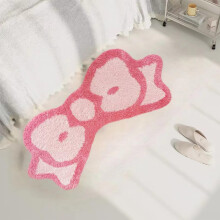 Pink Bow Tufted Floor Mat Non Slip Rug 20x40 Soft Coquette Bow for Bedroom Kitchen Bathroom