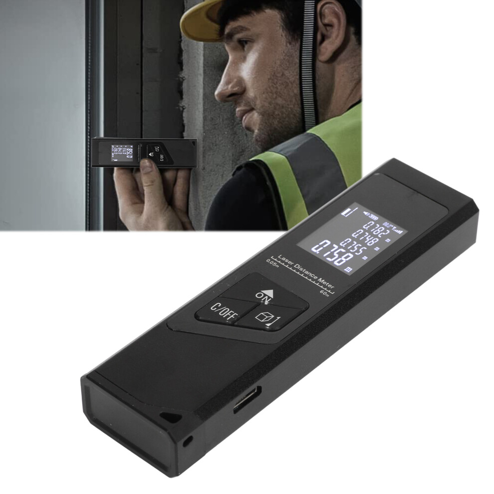 Rechargeable Laser Measure 40M Digital Distance Meter Aluminum Alloy 7661388933552