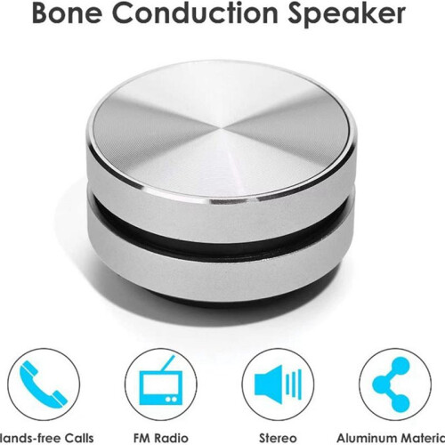 3X Portable   Speaker Turns Anything Into A Speaker Wireless Bone Conduction Induction Vibration (Silver) 1