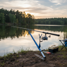 (1.7m Blue) Carbon Fishing-Rod Holder With Rotating Design Portable Fishing Rest For Outdoor Use