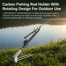 (1.7m Black) Rotating Carbon Fishing Rod Holder - Portable Outdoor