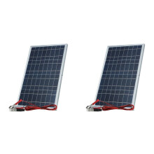 2X Kit de Panneau Solaire 12 V Complet Générateur de Cellules Solaires Rechargeables Extérieures Portables de Puissance 30 W pour la Maison
