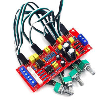 2X NE5532 Audio Preamplifier Bass Treble Sound Tone Control Board with Extension Cord 20cm for Diy Amplifier