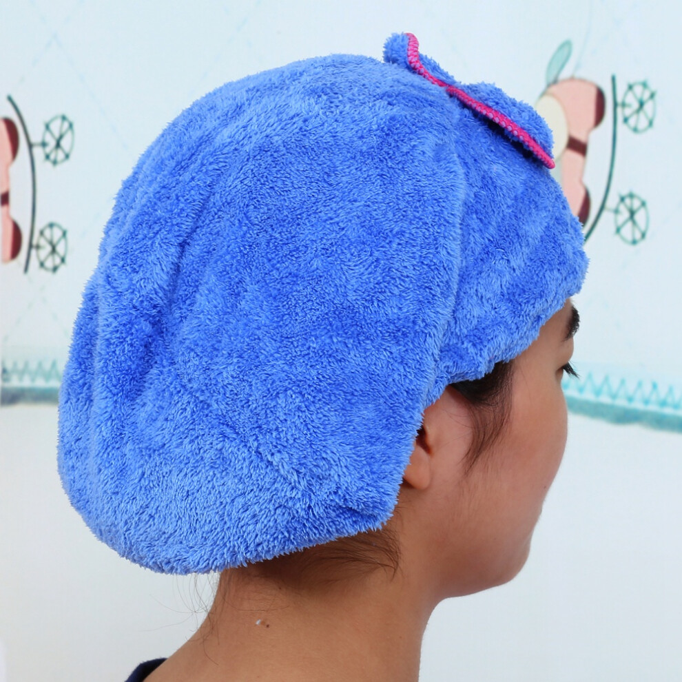 Coral Cute Bowknot Hair Drying Cap For Women