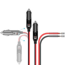 4x Car Replacement 12V/24V Lighter Plug with Lead and Wiring Single Terminal Lighter DIY Power Cord