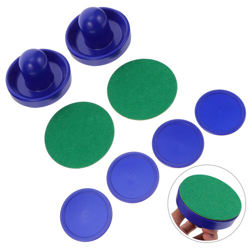 1Set Blue Plastic Air Hockey Pusher Paddle and Puck Replacement Set 2