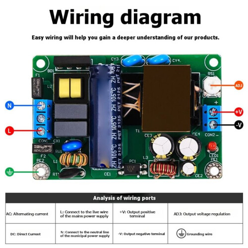 24V1.5A2A Dunne en Compacte -Voedingsprintplaat AC- Isolatie Step-Down Module 110V/220V Naar 24V 2