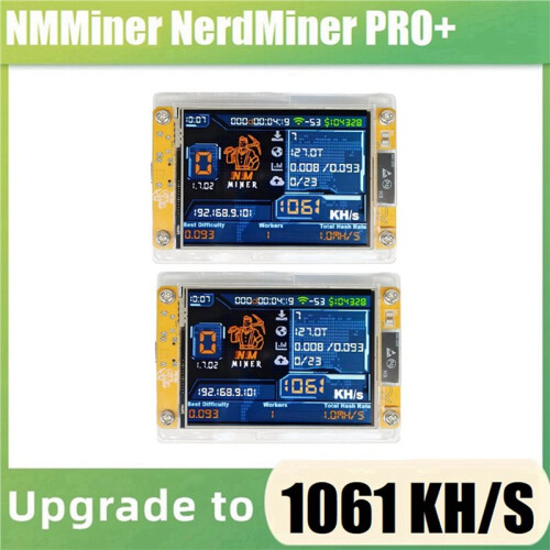 4 Peças 1060KH/S NMMiner NerdMiner Atualizado Harshrate 2,8 Polegadas  Display Bitcoin Crypto Solo Lottery Miner NerdMiner 2