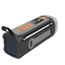 2X 4500mAh Emergency FM/DAB Radio USB/Solar/Hand Crank Dynamo 3-Way Power Supply for Outdoor Camping