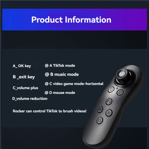 2X  Wireless VR Remote Game Controller Joystick Gamepad Somatosensory Remote Control Black 1