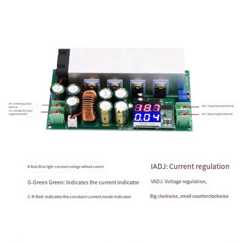 2X DC12-80V 20A Step-Down Power Module Current Constant Voltage Voltage Current Display 600W Buck Converter Module