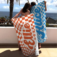 Microfibre Beach Towel 80x160cm with Custom Name Printing, Quick Dry for Adults and Kids