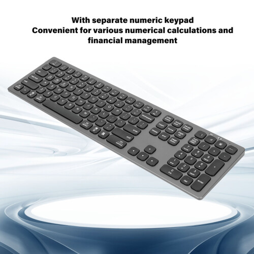 Bluetooth Keyboard with Numeric Keypad, 110 Keys, Aluminum Alloy 2