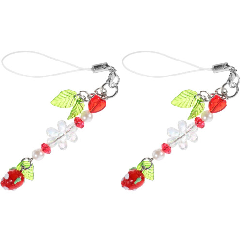 2Pcs Durable Cute Phone Charm Strap for Phone Case Keychain Decoration 2