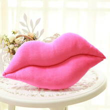 Pink Lip Throw Pillow 12x6 Inch Decorative Cushion for Sofa Bed Home Valentine's Gift for Girls
