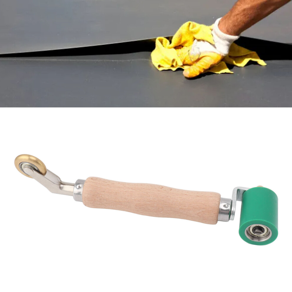 40Mm Silicone Seam Roller, Brass Wheel, Wood Handle For Pvc Tpo Welding 8731388937689