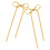 1Paar Gold Schleifen Dangle Ohrringe Kupfer Statement Schmuck 3