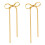 1Paar Gold Schleifen Dangle Ohrringe Kupfer Statement Schmuck 5