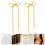 1Paar Gold Schleifen Dangle Ohrringe Kupfer Statement Schmuck 6