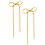 1Paar Gold Schleifen Dangle Ohrringe Kupfer Statement Schmuck 7