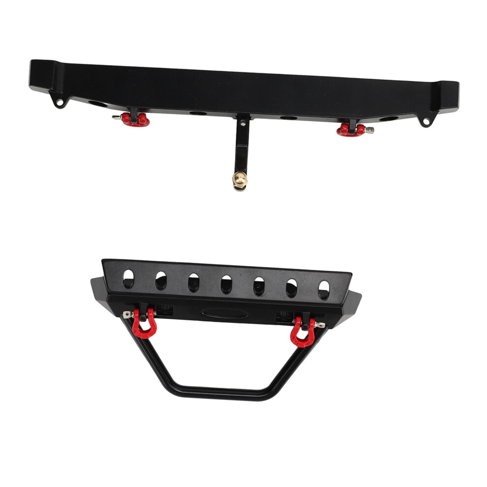 Front & Rear Rc Crawler Bumper Set With Lights For Axial Scx10 90046 Black 4971388937935