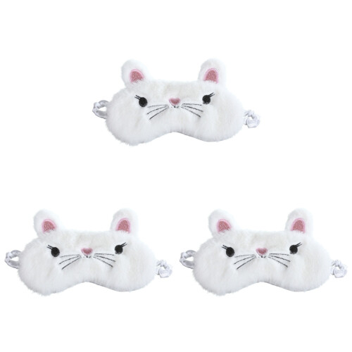 3Pcs White Eye Masks Comfortable Flexible Night Eyeshades for Resting 1